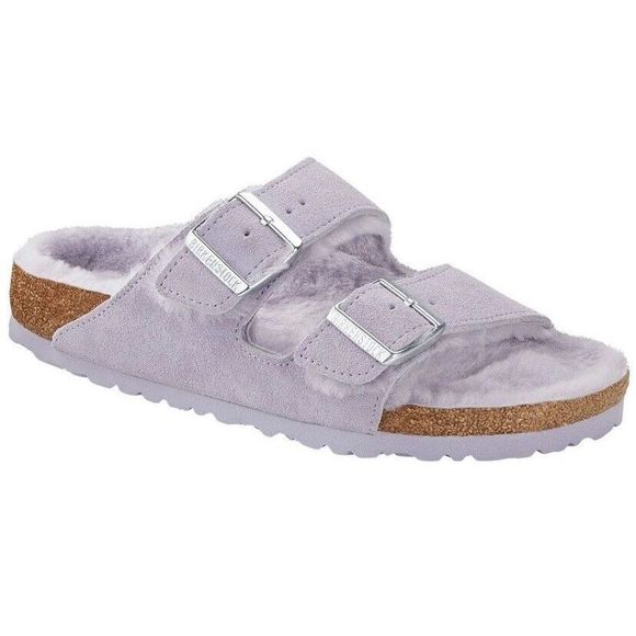 Birkenstock Arizona Shearing Suede in Purple Fog Size 38